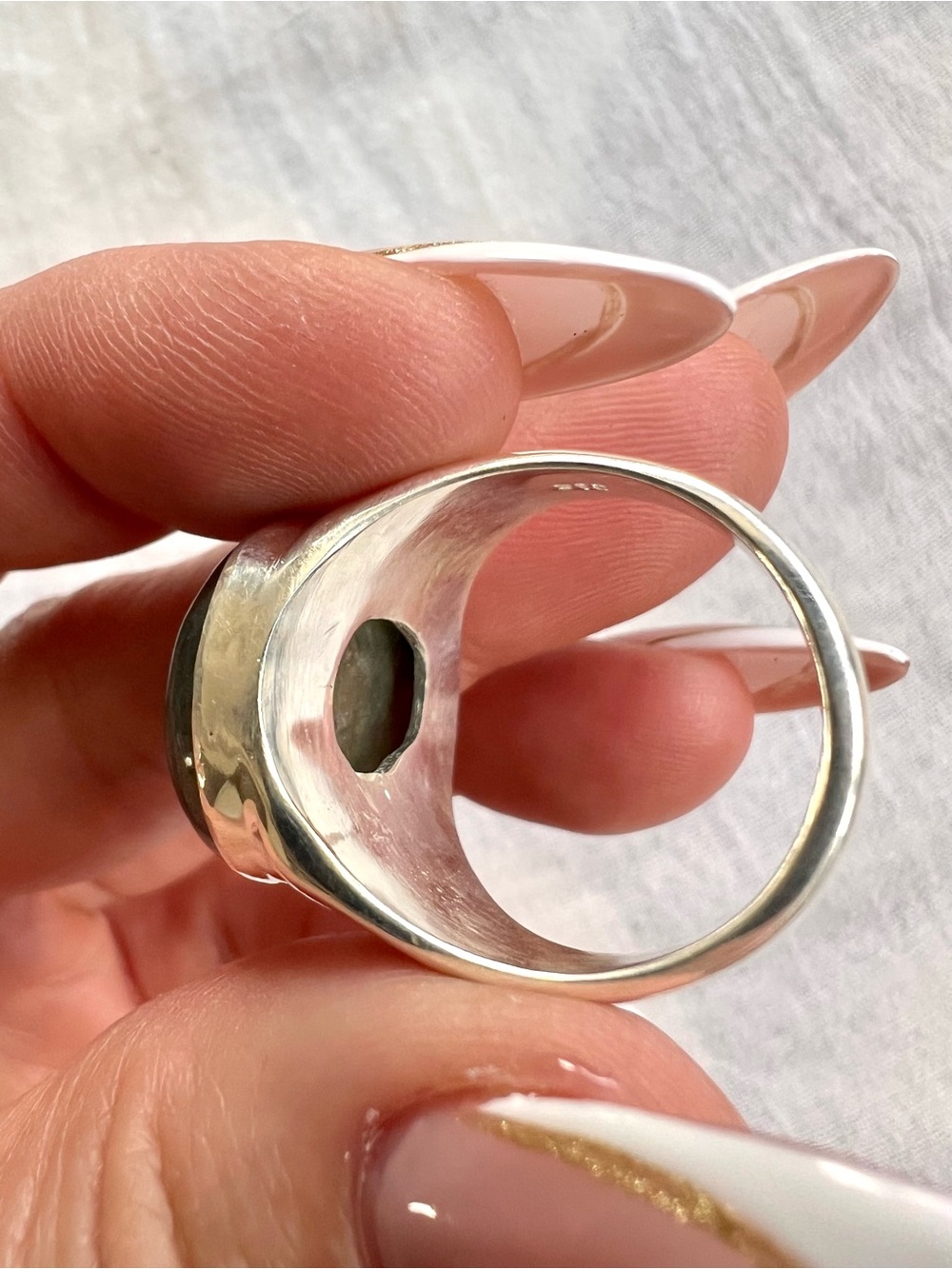 925 The PERFECT Rose Gold + Lime Flash Labradorite Ring! 10 - Picture 8 of 10